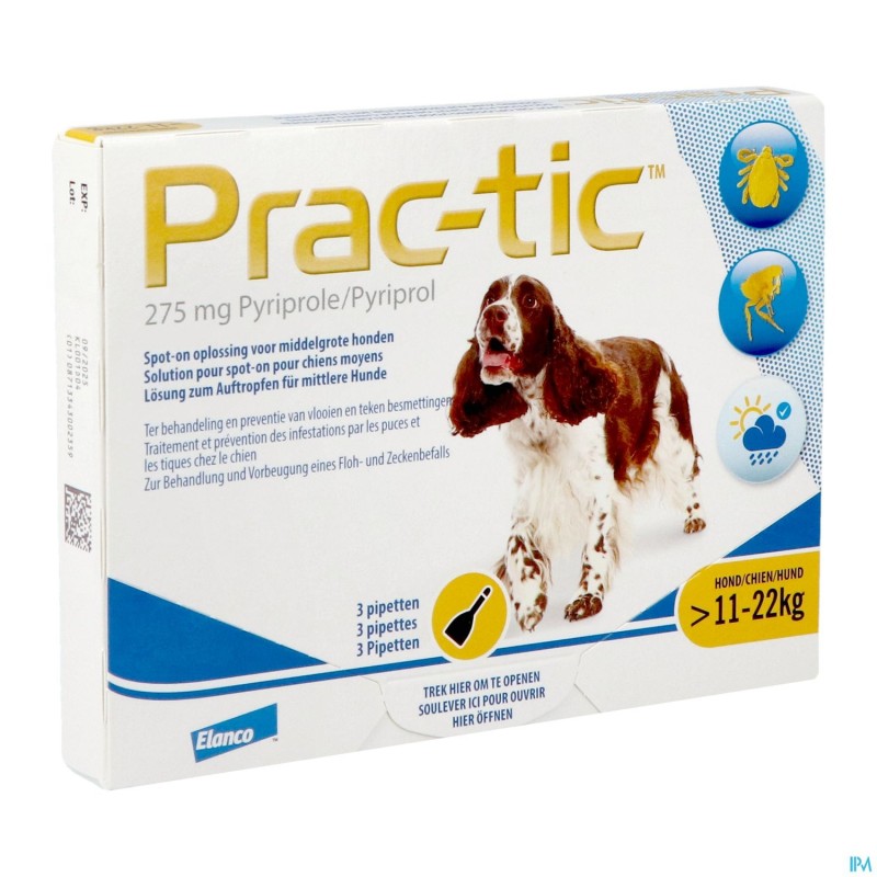 Prac-tic Spot-on A/vlo-teek Hond Middel Pip.1x3