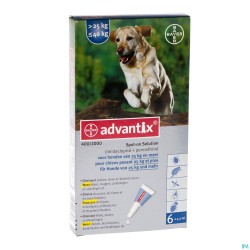 Advantix 400/2000 Chiens 25-40kg Fl 6x4,0ml