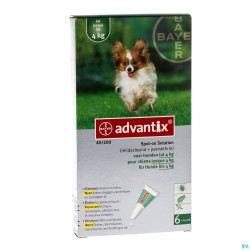 Advantix 40/ 200 Chiens - 4kg Fl 6x0,4ml