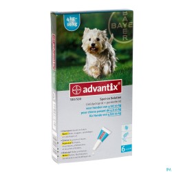 Advantix 100/ 500 Chiens 4-10kg Fl 6x1,0ml