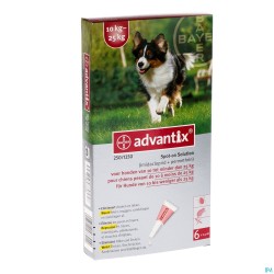 Advantix 250/1250 Honden 10-25kg Fl 6x2,5ml