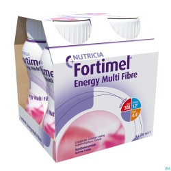 Fortimel Energy Multi Fibre Aardbei Flesjes 4x200ml