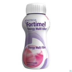 Fortimel Energy Multi Fibre Aardbei Flesjes 4x200ml