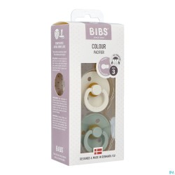 Bibs 3 Fopspeen Duo Sage Ivory