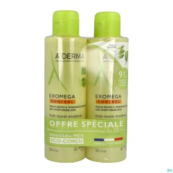 Aderma Exomega Control Huile 2x500ml Promo -50%