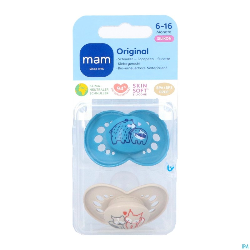 Mam Fopspeen Original Pure Siliconen 6-16m Jongen