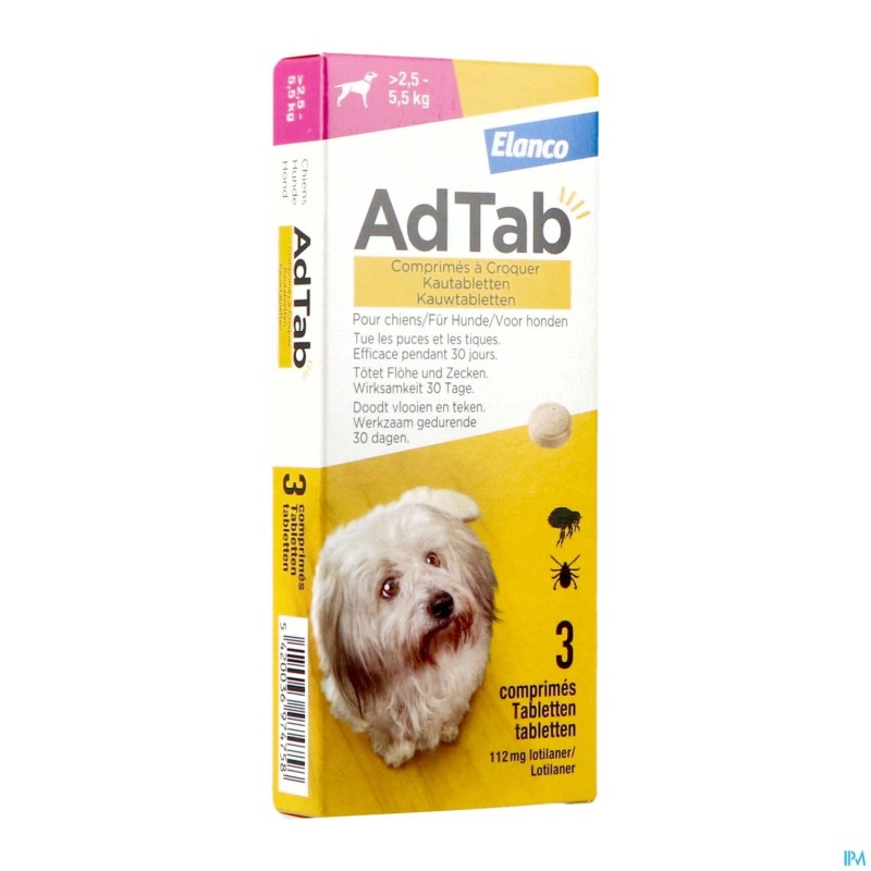 Adtab 112mg Chien -2,5kg-5,5kg Comp A Croquer 3