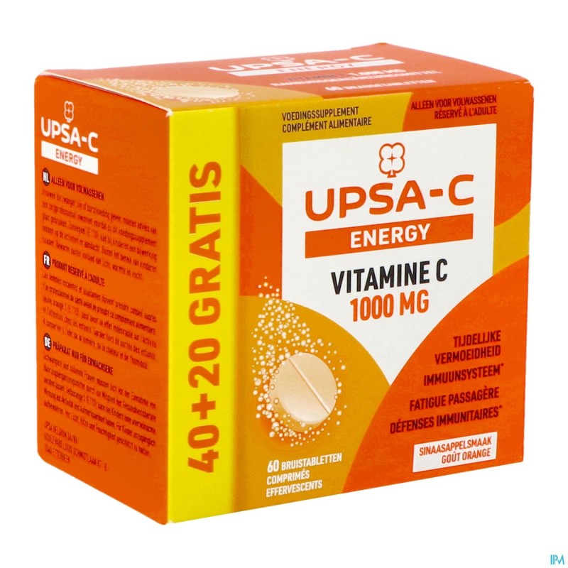 Upsa C Energy 1000mg Bruistabl 60