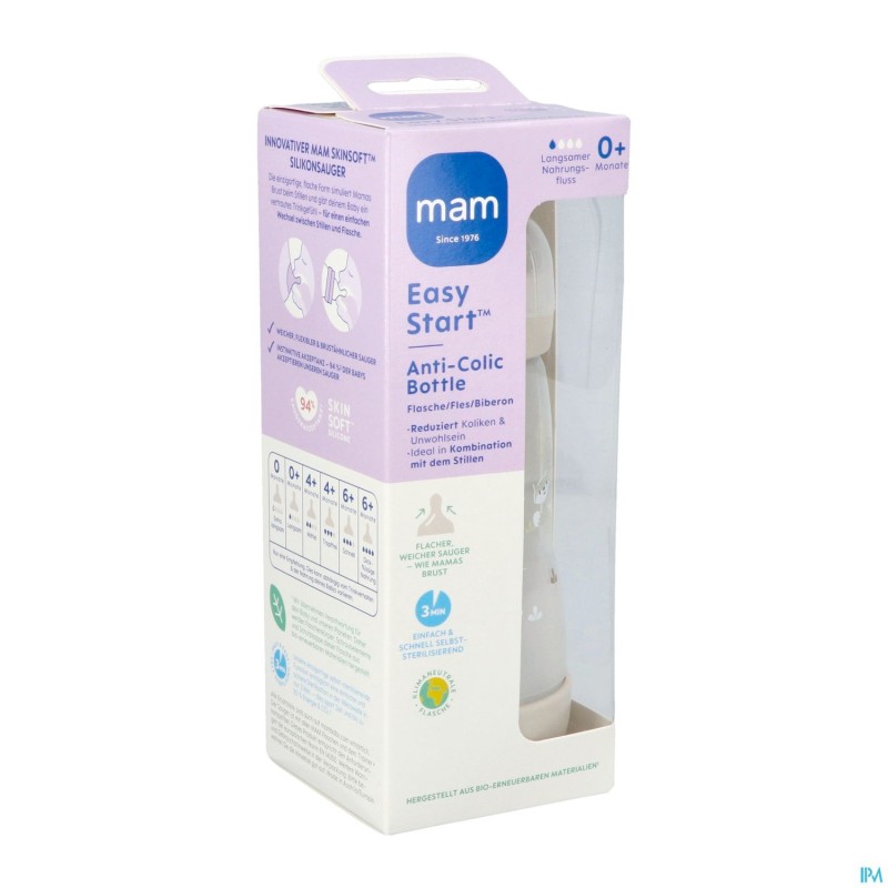 Mam Biberon Easy Start A/colique Matt Uni 260ml