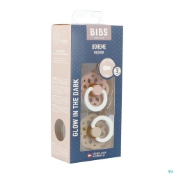 Bibs 2 Fopspeen Boheme Duo Glowdark Blush&vanilla