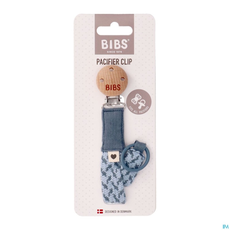 Bibs Attache Sucette Braided Petrol&baby Blue