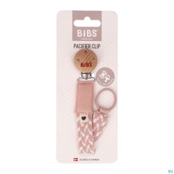 Bibs Attache Sucette Braided Blush&ivory