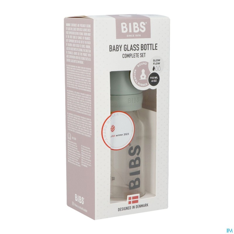 Bibs Biberon Verre 110ml Set Complet Sage