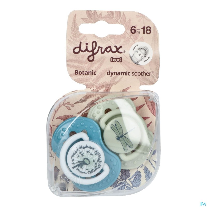 Difrax Fopspeen Dynamic Botanic Blue&green 6-18m 2