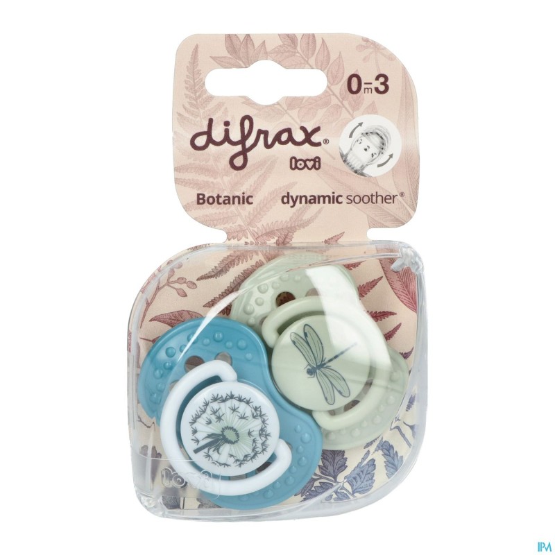 Difrax Fopspeen Dynamic Botanic Blue&green 0-3m 2