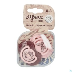 Difrax Fopspeen Dynamic Botanic Pink&purple 0-3m 2