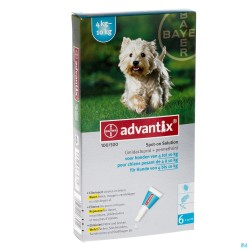 Advantix 100/ 500 Honden 4-10kg Fl 6x1,0ml