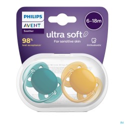 Philips Avent Sucette Soft Green Yellow +6m