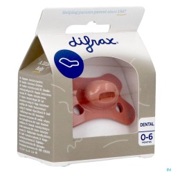 Difrax Sucette Dental 0-6m Uni/pure Brun/brick