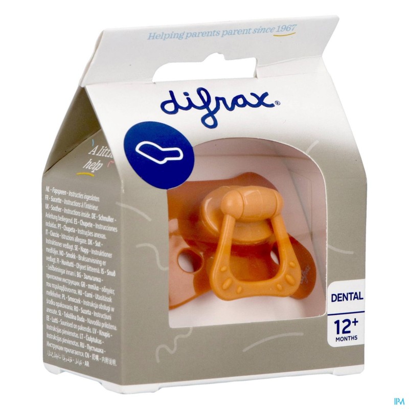 Difrax : Sucette dentaire avec anneau 12+ mois Difrax, 1 tétine