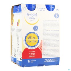 Frebini Energy Drink Enfants Fraise Fl 4x200ml