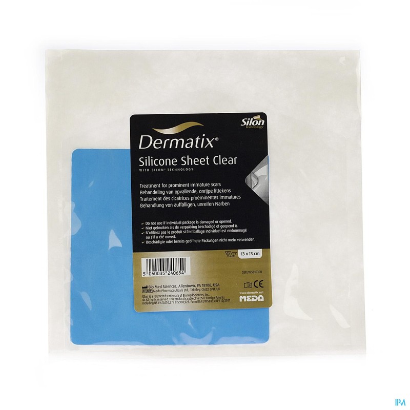 Dermatix Silicone Sheet Clear Adh 13x13cm 1