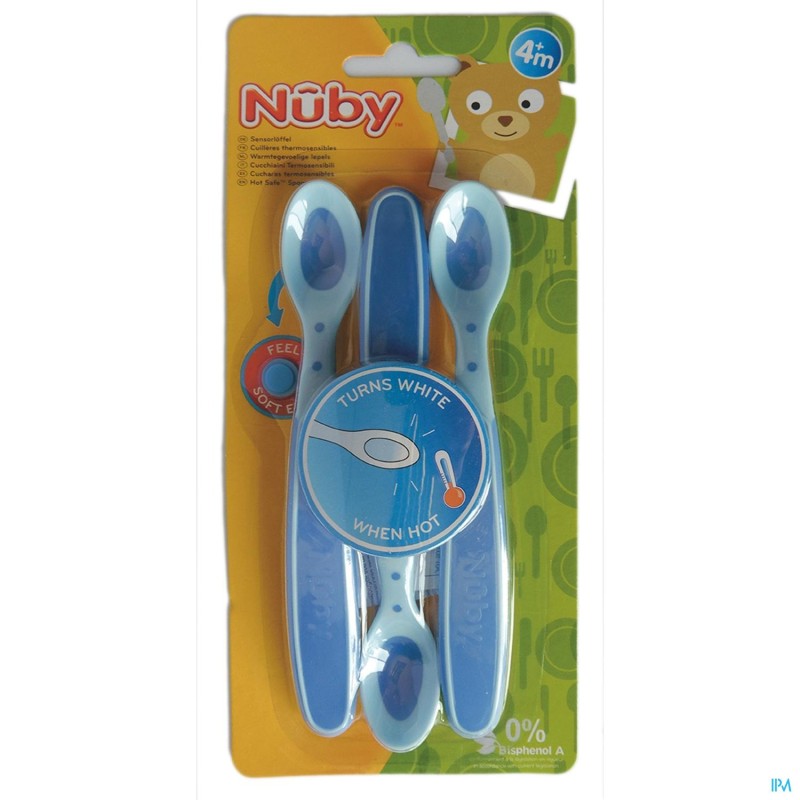 Nuby Cuilleres thermosensibles - rose - 3p - 3m+