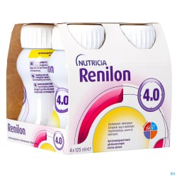 Renilon 4.0 Boisson Arome Abricot Bouteilles 4x125ml