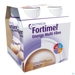 Fortimel Energy Multi Fibre Chocolat Bouteilles 4x200ml