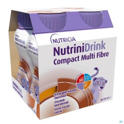NutriniDrink Compact Multi Fibre Arome Chocolat-Caramel Bouteilles 4x125ml