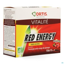 Ortis Red Energy Citron Gingembre Bio S/alc10x15ml