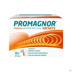 Promagnor: Magnesium Hautement Dose 450mg (30 sachets)