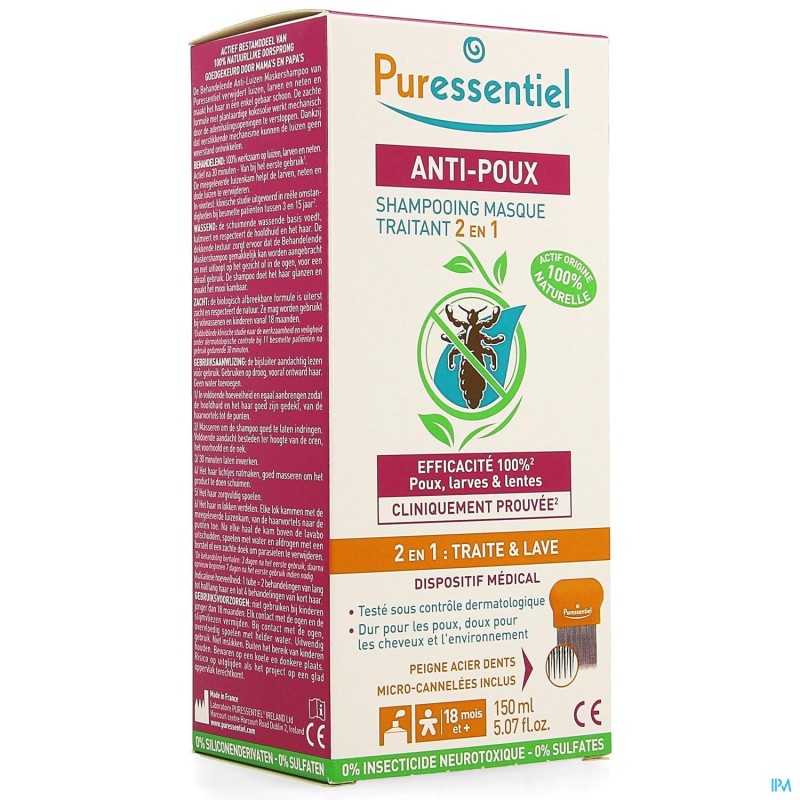 Puressentiel A/poux Sh Traitant 2en1 150ml+peigne