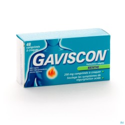 Gaviscon Menthe Comp A Croquer 48x250 mg