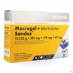 Macrogol + Electr Sandoz Pdr Ciroensmaak Zakje 8