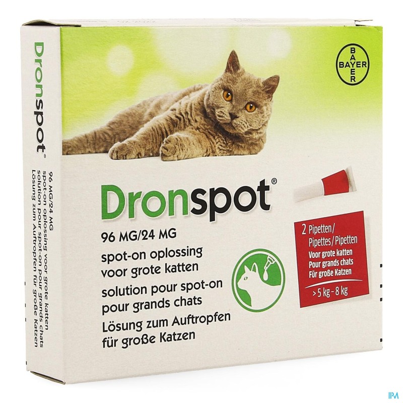 Dronspot 96mg/24mg Spot-on Chat Grand -5-8kg Pip 2