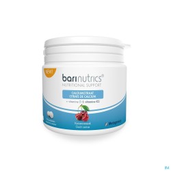Barinutrics Calciumcitraat Kers + K2 Kauwtabl 90