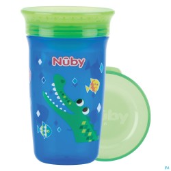 Nuby 360 ° Wonder Cup 300ml 6m+ Blauw Print