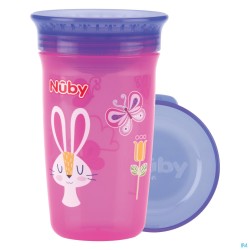 Nuby 360 ° Wonder Cup 300ml 6m+ Roze Print