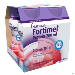 Fortimel Protein 200ml Aardbei Verfrissend 4x200ml