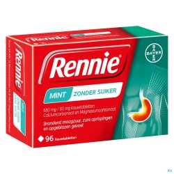 Rennie Mint Z/suiker Kauwtabl 96